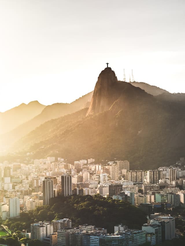 Sunset from Sugarloaf mountain overlooking Rio de Janeiro.